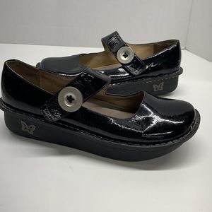 Alegria Paloma Brilliant Black Patent Leather Mary Jane Shoes Size 39 | 9